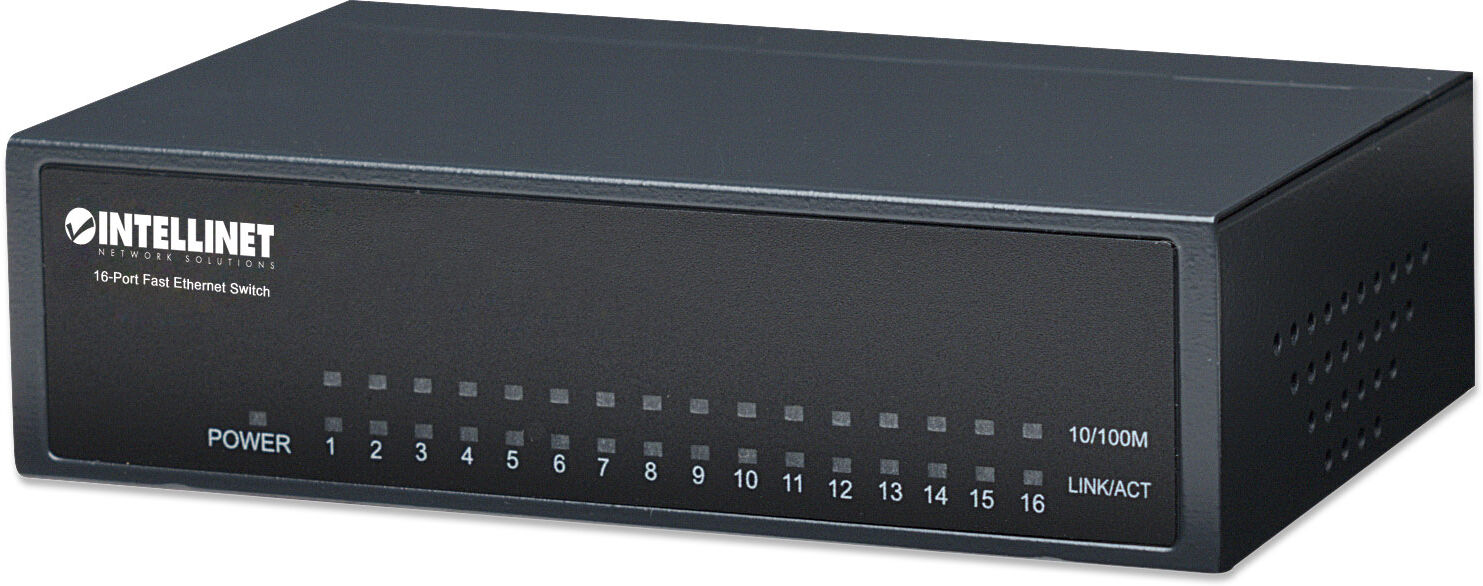 Intellinet Switch Hub ethernet 10/100Mbps 16 porte desktop in metallo Intellinet Switch Hub ethernet 10/100Mbps 16 porte desktop in metallo