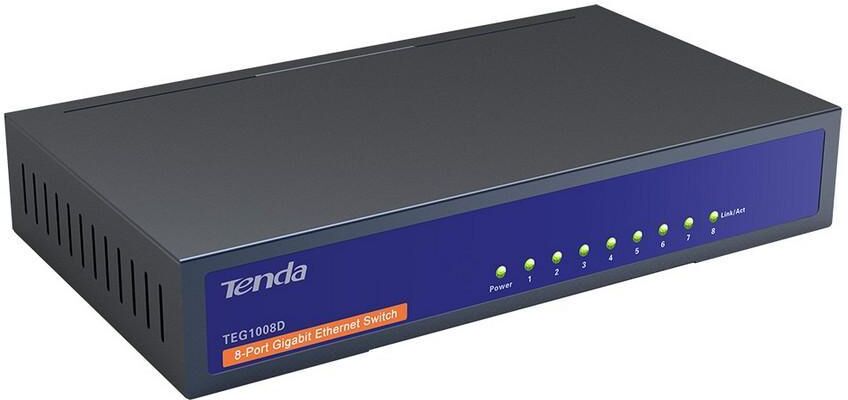 Tenda Desktop Switch 8 Porte Gigabit Blu TEG1008D Tenda Desktop Switch 8 Porte Gigabit Blu TEG1008D