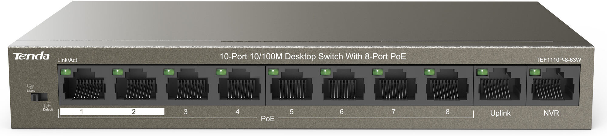 Tenda Switch Desktop 8 porte 10/100M PoE 63W TEF1110P-8-63W Tenda Switch Desktop 8 porte 10/100M PoE 63W TEF1110P-8-63W