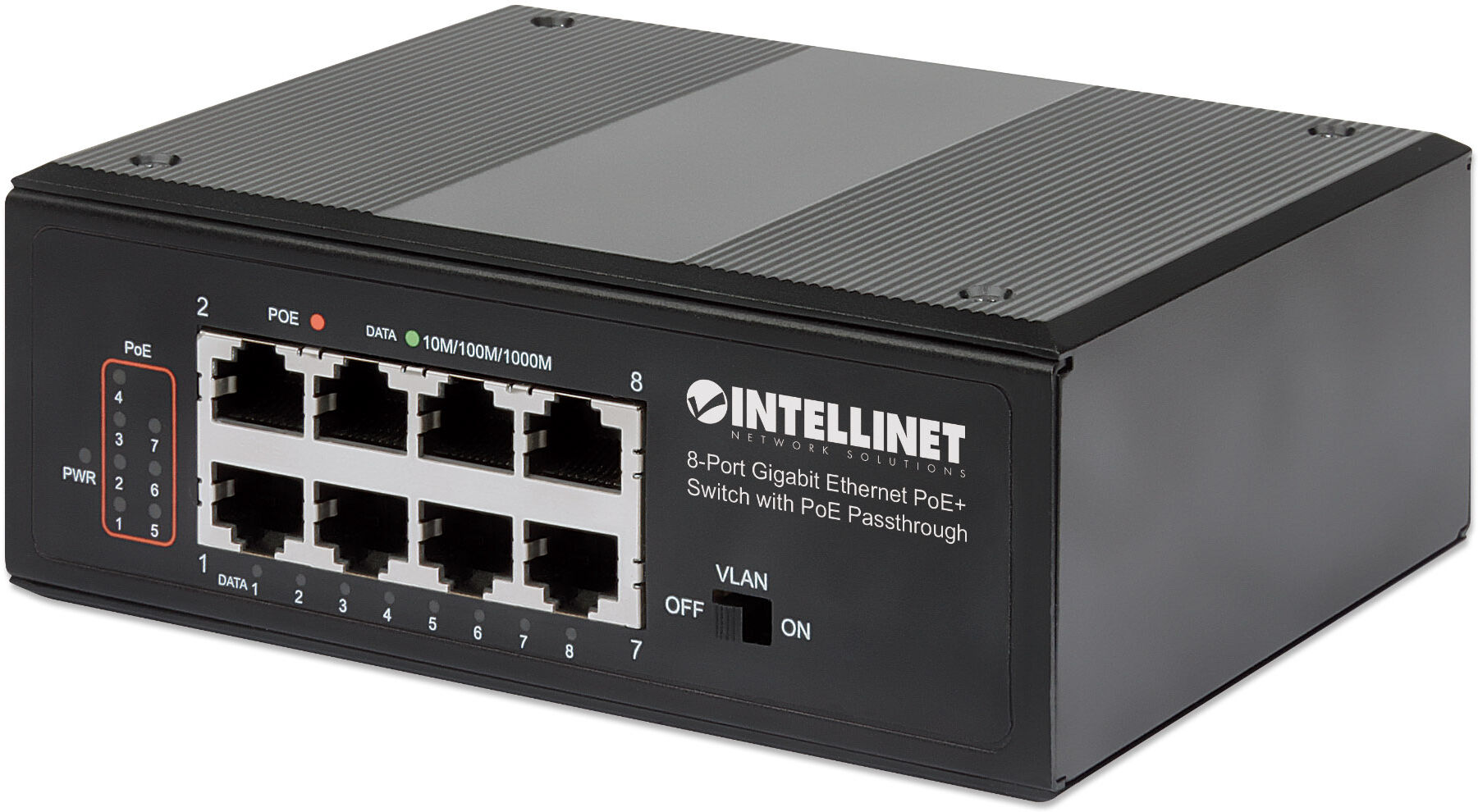 Intellinet Switch Ethernet Gigabit 8 porte PoE+ con PoE Passante Intellinet Switch Ethernet Gigabit 8 porte PoE+ con PoE Passante