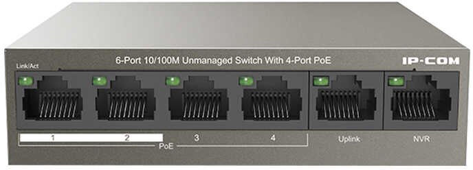 IP-COM Switch 4 Porte PoE + 2 Porte Uplink 10/100 Unmanaged