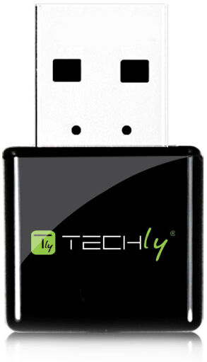 Techly Mini Adattatore WiFi USB 2.4Ghz 300Mbps con tasto WPS