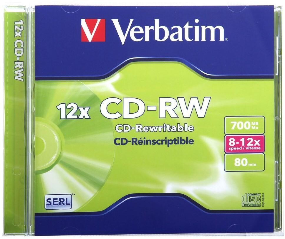 Verbatim CD-RW 12x 80 Min 700MB Verbatim CD-RW 12x 80 Min 700MB