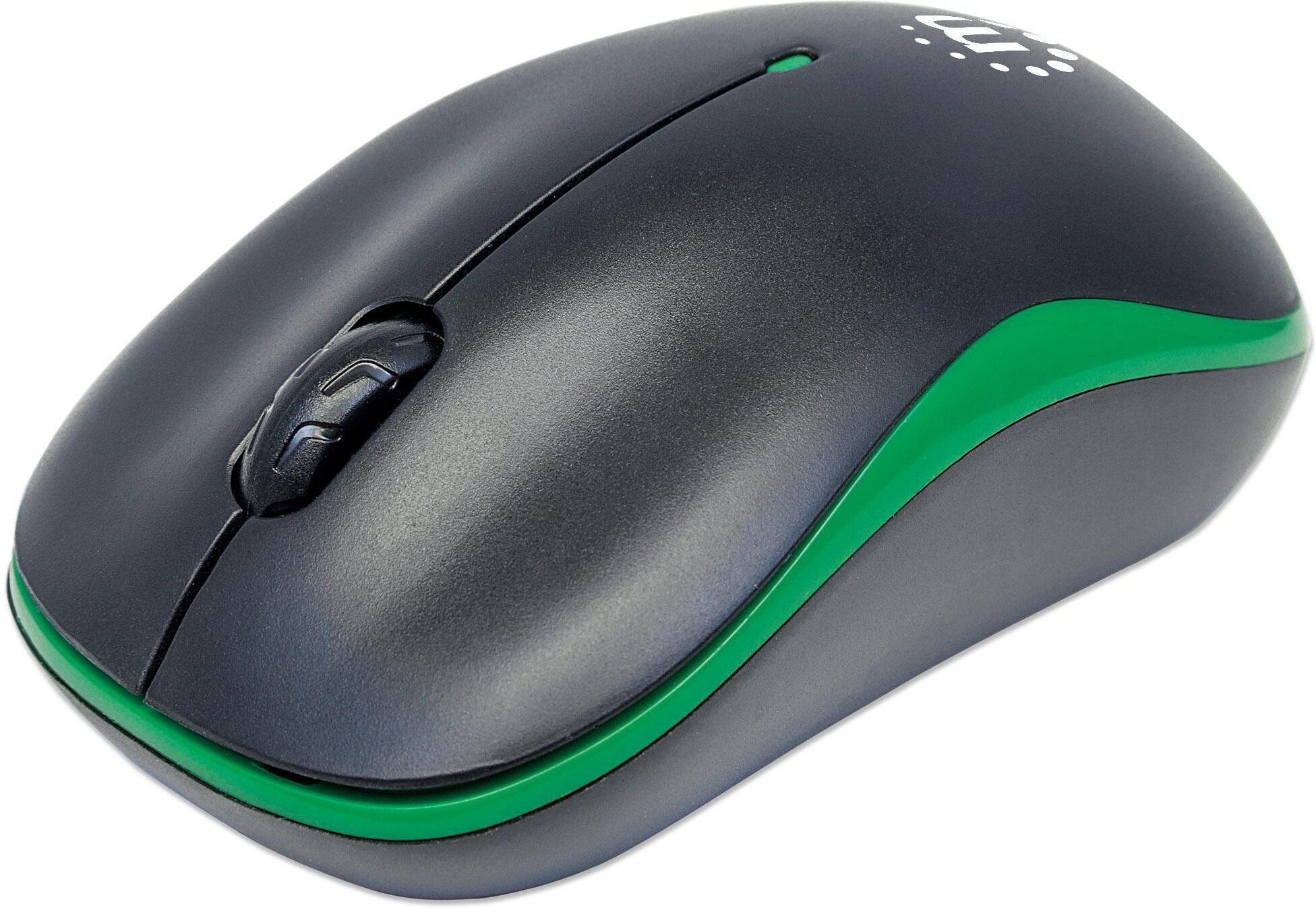 Manhattan Mouse Ottico Wireless con Micro Ricevitore USB 1000dpi Nero/Verde