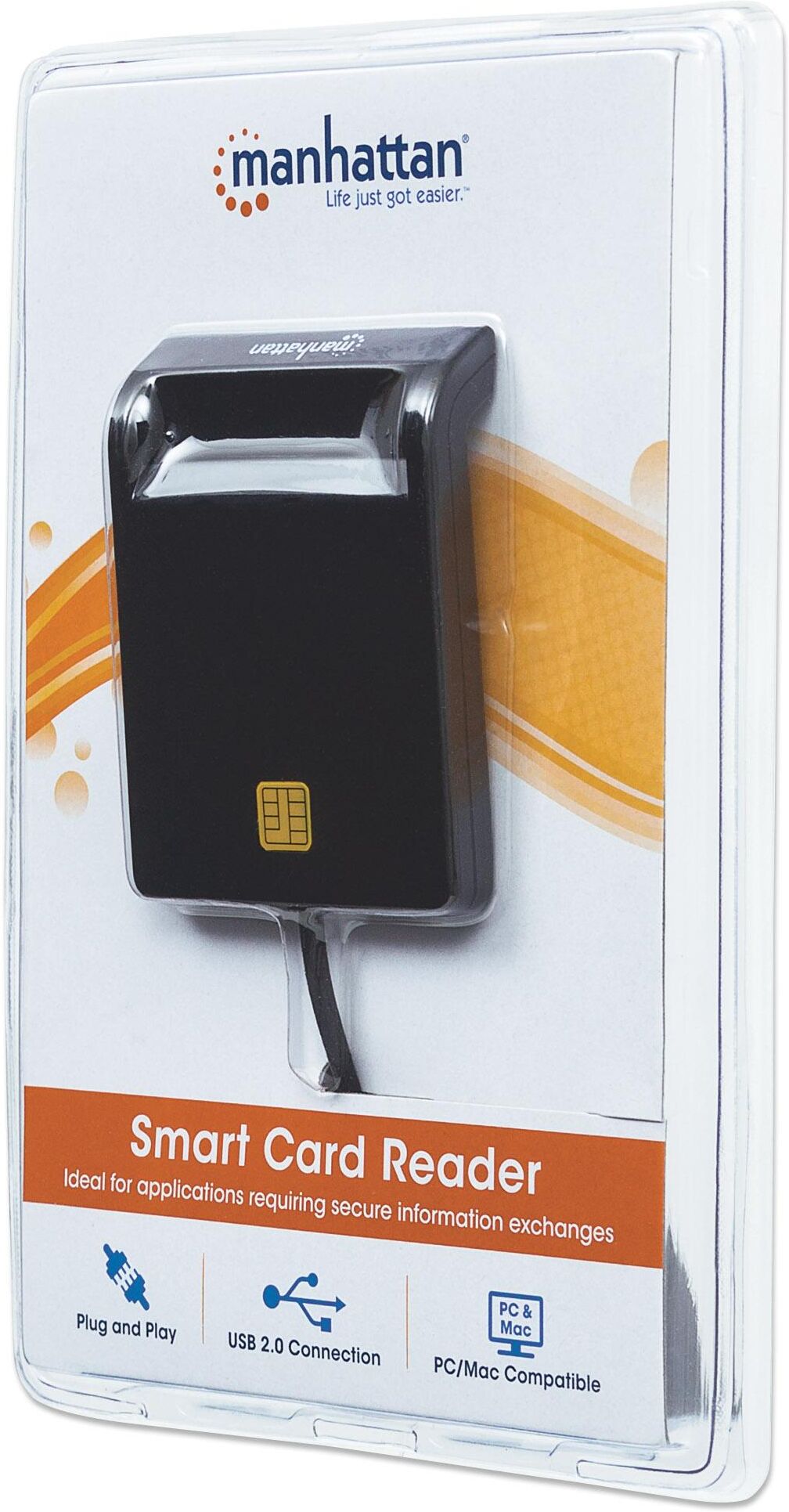 Manhattan Lettore/Scrittore di Smart Card USB Compatto Nero Manhattan Lettore/Scrittore di Smart Card USB Compatto Nero