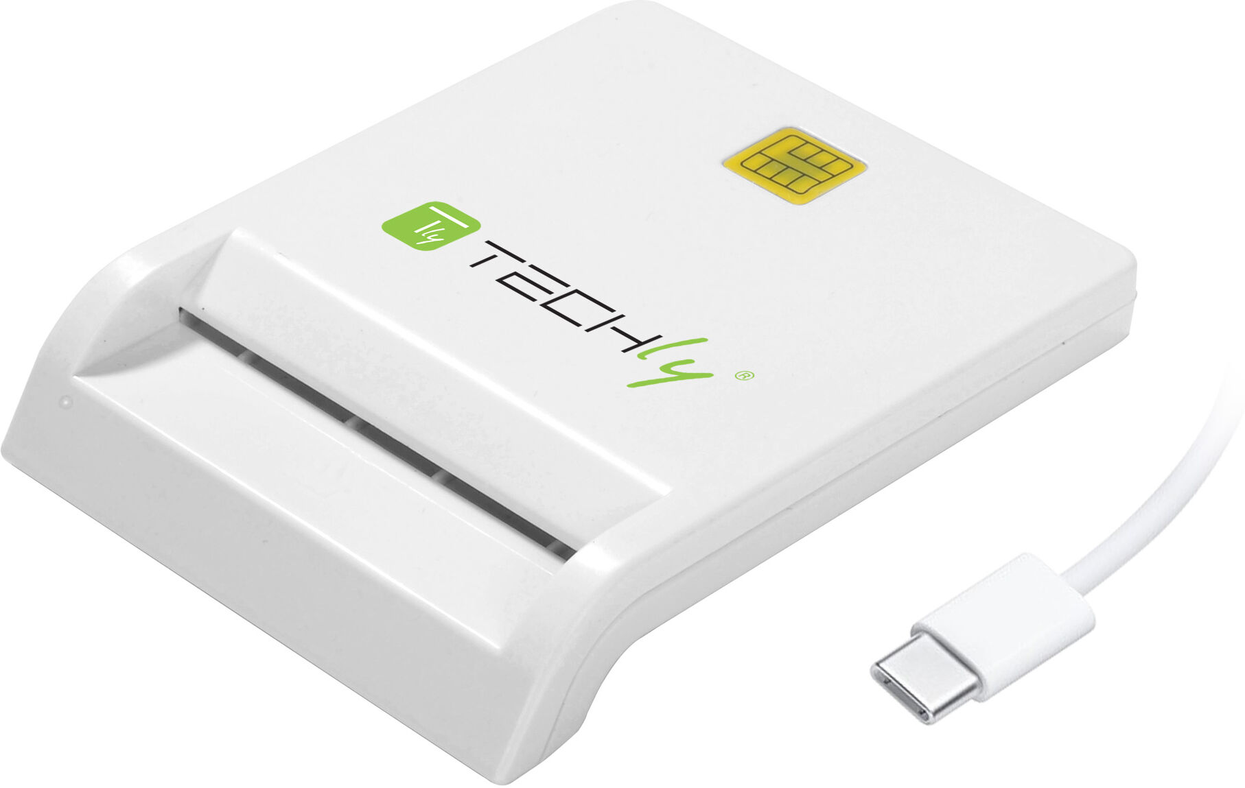 Techly Lettore/Scrittore di Smart Card USB-C™ Compatto Bianco Techly Lettore/Scrittore di Smart Card USB-C™ Compatto Bianco