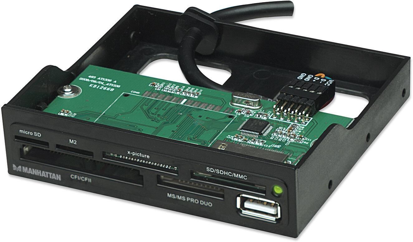 Manhattan Lettore interno 60 in 1 interno USB 2.0 Nero alloggio 3.5'' Manhattan Lettore interno 60 in 1 interno USB 2.0 Nero alloggio 3.5''