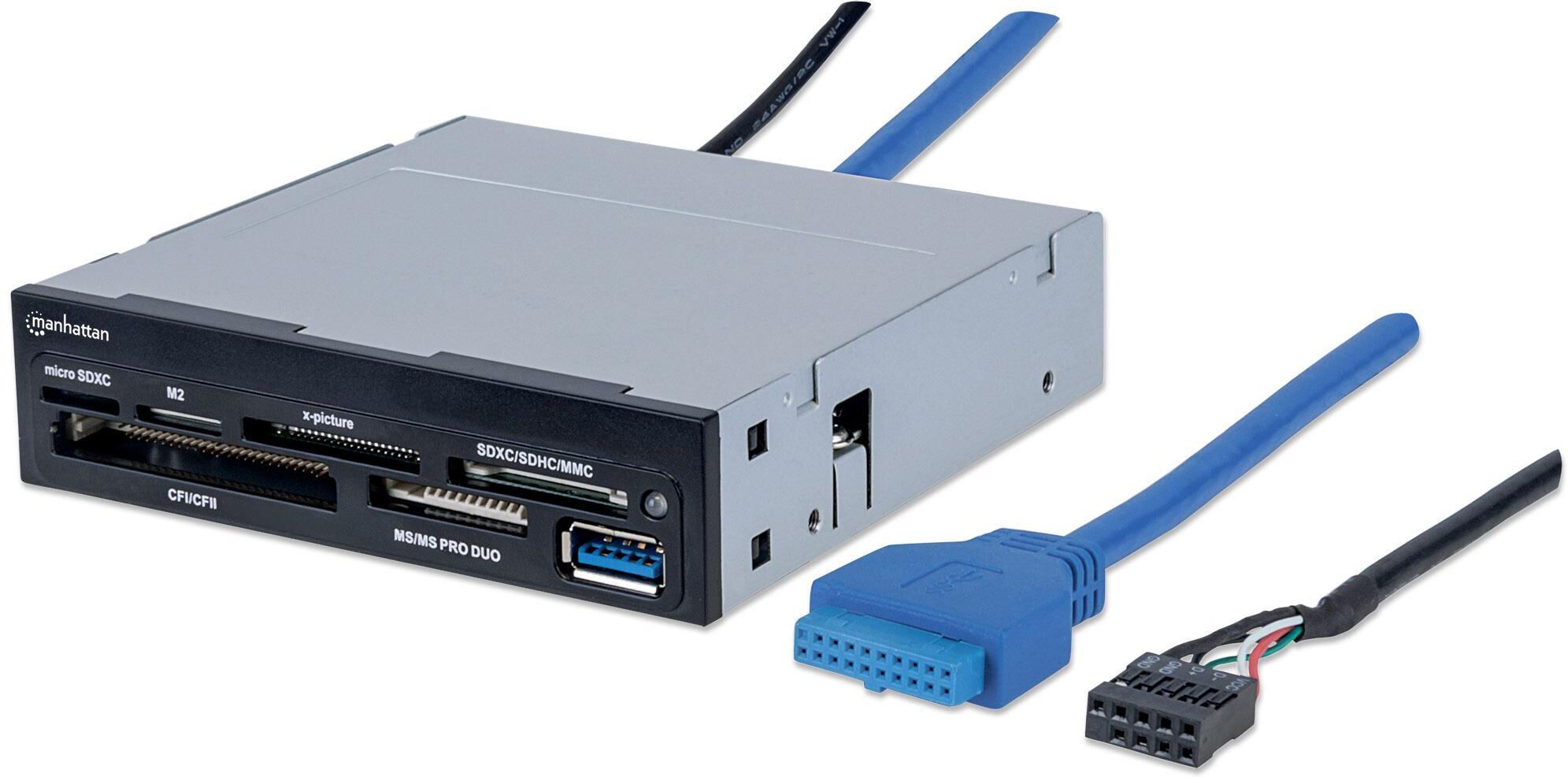 Manhattan Lettore/Scrittore Interno di Memorie 48 in 1 con porta USB3.0 Manhattan Lettore/Scrittore Interno di Memorie 48 in 1 con porta USB3.0