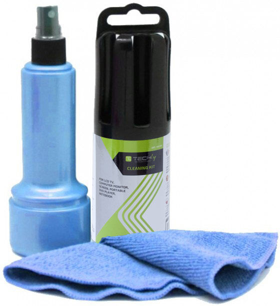 Techly Spray di Pulizia per Monitor LCD con Panno in Microfibra Azzurro Techly Spray di Pulizia per Monitor LCD con Panno in Microfibra Azzurro