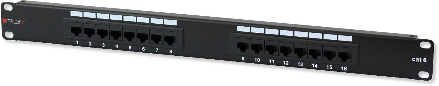 Techly Professional Pannello Patch UTP 16 Posti RJ45 Cat.6 Techly Techly Professional Pannello Patch UTP 16 Posti RJ45 Cat.6 Techly
