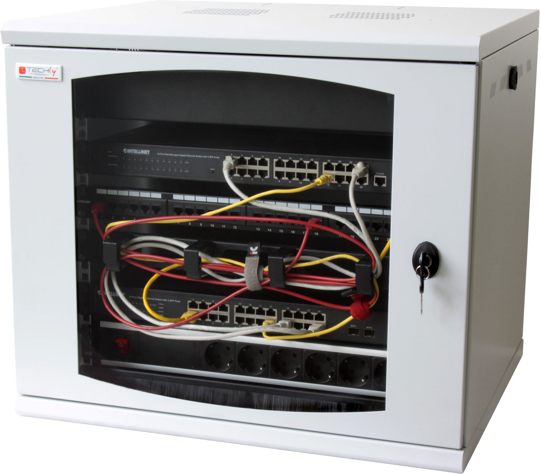 Techly Professional Armadio Rack 19" a muro 13 unità sezione unica prof. 500mm... Techly Professional Armadio Rack 19" a muro 13 unità sezione unica prof. 500mm...