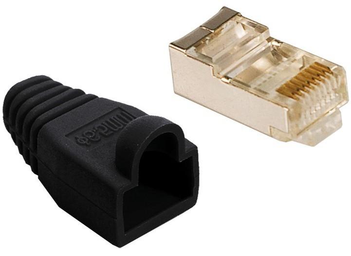 Intellinet Plug Copriconnettore Cat.5E RJ45 Cavo Schermato 100pz Nero