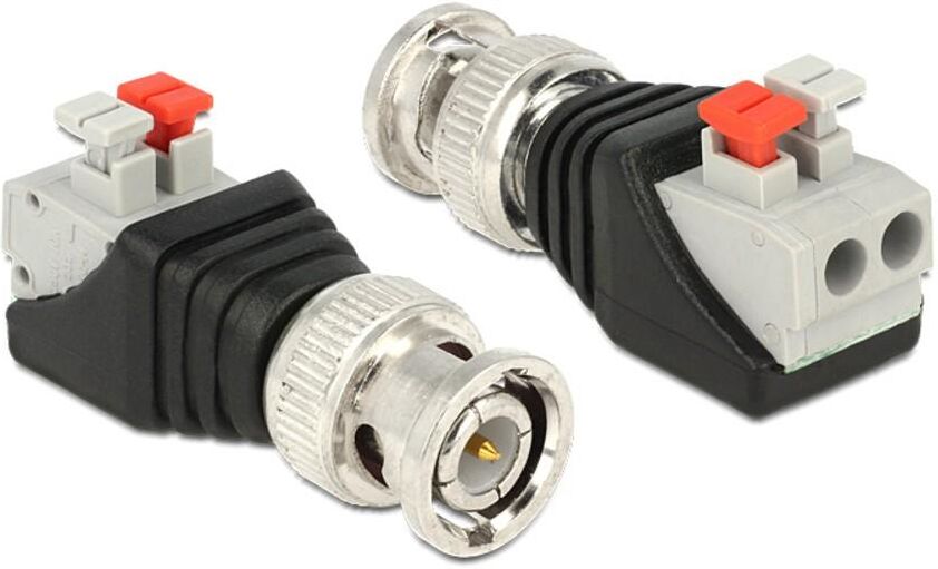 Goobay Adattatore BNC Maschio Terminal Block 2 pin con Pulsante Goobay Adattatore BNC Maschio Terminal Block 2 pin con Pulsante