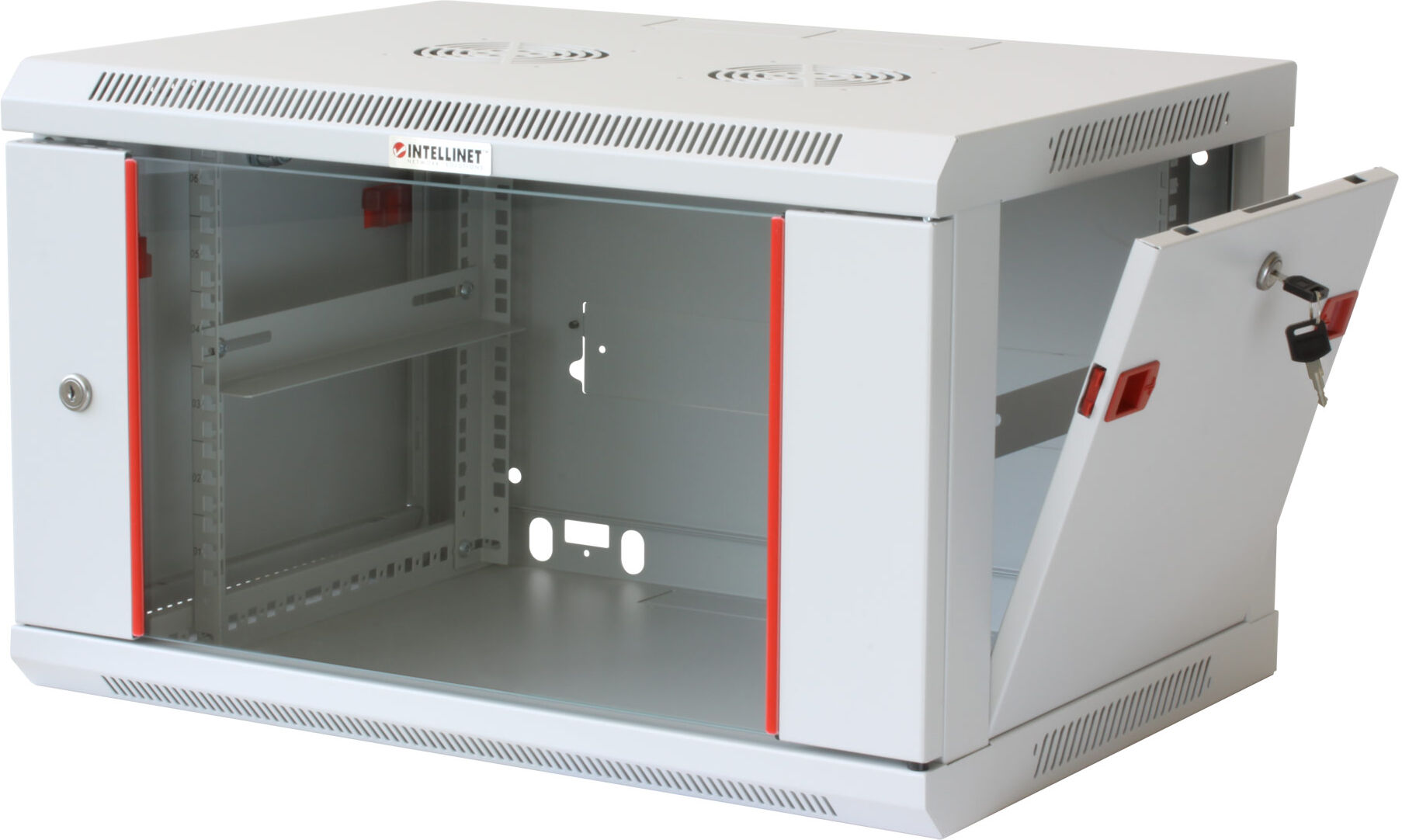 Intellinet Armadio Rack 19" a muro 9 unità sezione unica prof. 600mm Grigio Intellinet Armadio Rack 19" a muro 9 unità sezione unica prof. 600mm Grigio