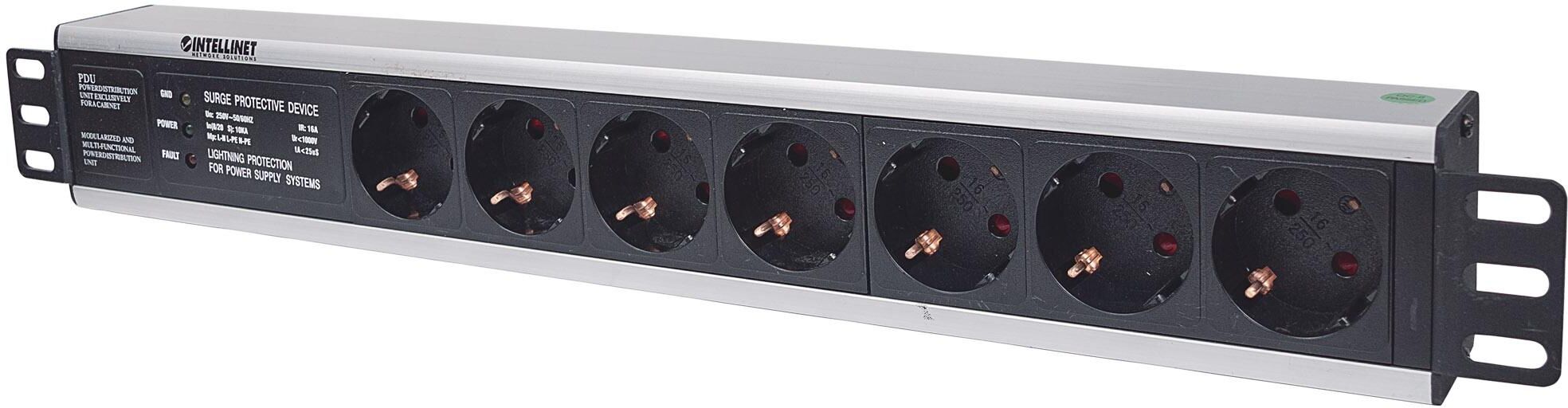 Intellinet Multipresa per Rack 19" 7 posti Spina Schuko Intellinet Multipresa per Rack 19" 7 posti Spina Schuko