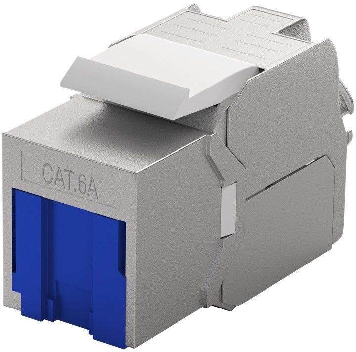 Goobay Frutto Keystone RJ45 Cat.6A STP con Otturatore Blu Goobay Frutto Keystone RJ45 Cat.6A STP con Otturatore Blu