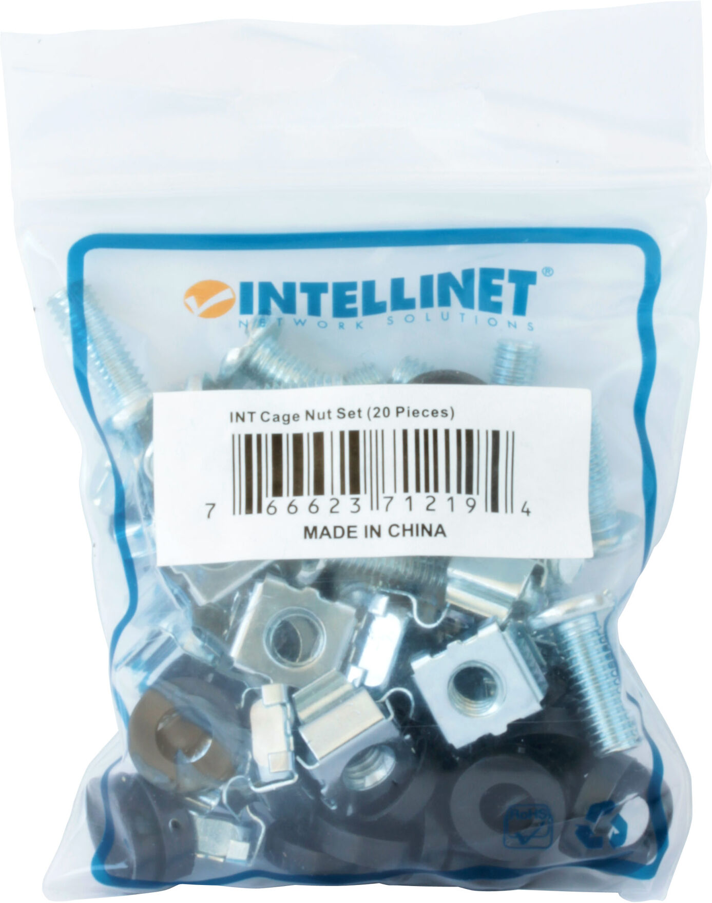 Intellinet Kit Set 20 Viti, 20 Dadi e 20 Rondelle per Montaggio Rack Silver Intellinet Kit Set 20 Viti, 20 Dadi e 20 Rondelle per Montaggio Rack Silver