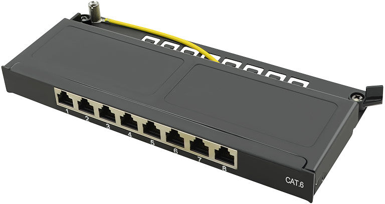 Logilink Mini Panello Patch Cat.6,  schermato, 0,5U, 8 Porte, Nero Logilink Mini Panello Patch Cat.6,  schermato, 0,5U, 8 Porte, Nero
