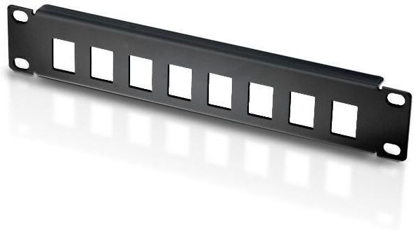 Techly Professional Pannello Patch 10" 1 HE  8 posti per Frutti Keystone Nero Techly Professional Pannello Patch 10" 1 HE  8 posti per Frutti Keystone Nero