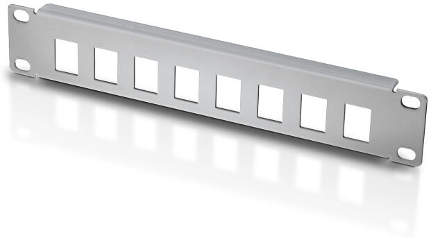 Techly Professional Pannello Patch 10" 1 HE 8 posti per Frutti Keystone Grigio Techly Professional Pannello Patch 10" 1 HE 8 posti per Frutti Keystone Grigio