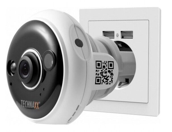 Technaxx Telecamera Dome FullHD da Presa a Muro per Interni IR LED... Technaxx Telecamera Dome FullHD da Presa a Muro per Interni IR LED...