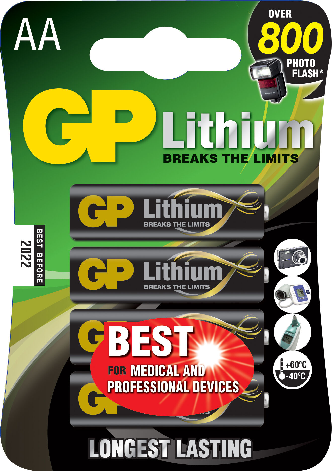 GP Batteries Blister 4 Batterie Litio Stilo AA 1,5V/15LF Longest Lasting GP Batteries Blister 4 Batterie Litio Stilo AA 1,5V/15LF Longest Lasting