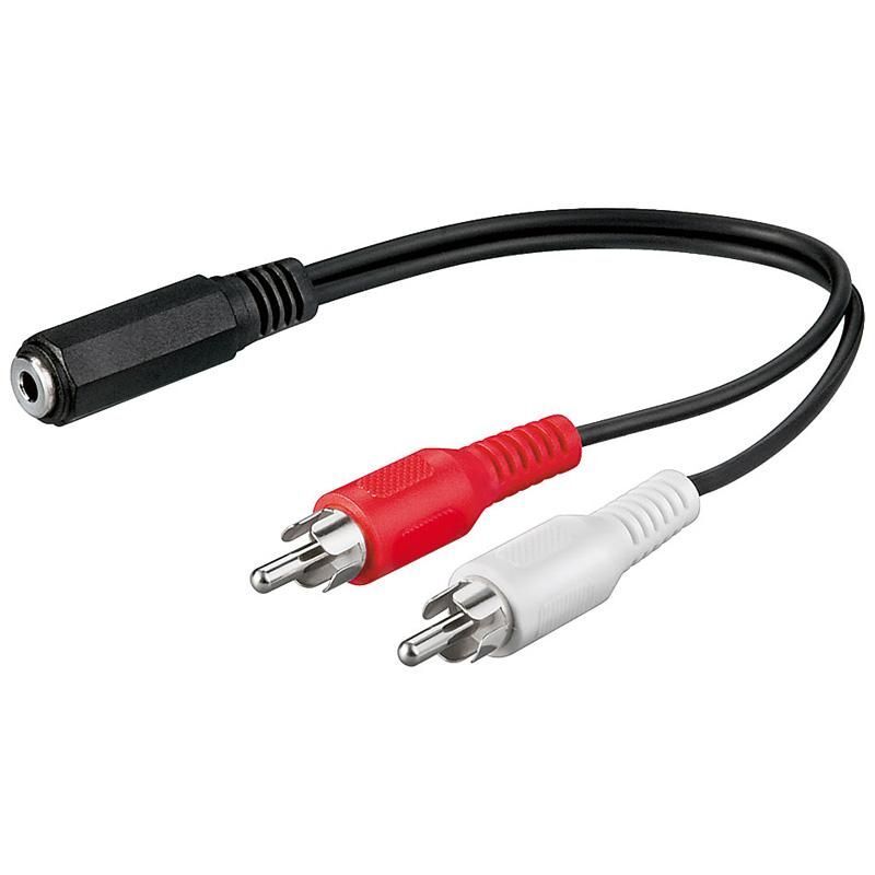 Manhattan Cavo Stereo Jack 3.5 mm F a 2 x RCA M 0,20 mt Manhattan Cavo Stereo Jack 3.5 mm F a 2 x RCA M 0,20 mt
