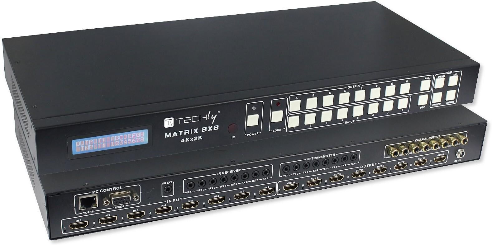 Techly Switch Matrix HDMI 8x8 4K 3D con Telecomando e RS232/RJ45 Techly Switch Matrix HDMI 8x8 4K 3D con Telecomando e RS232/RJ45