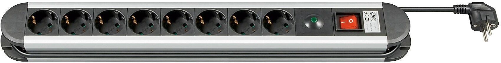 Goobay Multipresa in Alluminio 8 Posti Schuko con Interruttore e Led Goobay Multipresa in Alluminio 8 Posti Schuko con Interruttore e Led