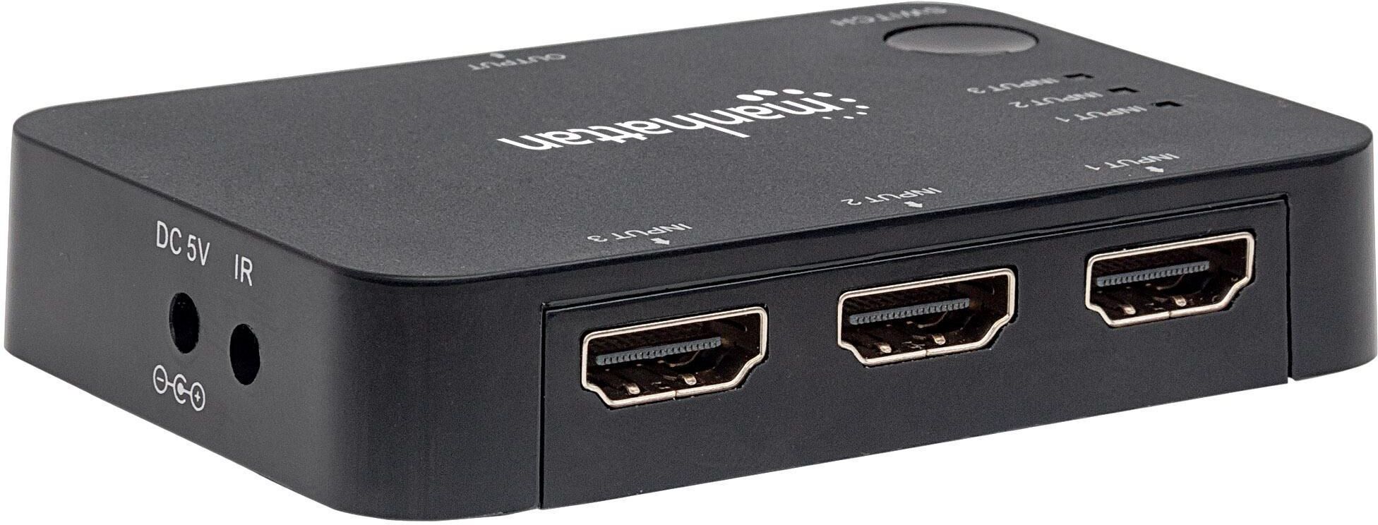 Manhattan Switch HDMI1.4 4K UHD 3D a 3 porte con Telecomando Manhattan Switch HDMI1.4 4K UHD 3D a 3 porte con Telecomando