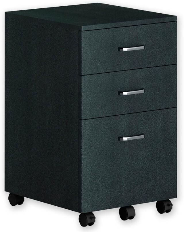 Techly Cassettiera a Tre Cassetti per Scrivania, Nero Grafite Techly Cassettiera a Tre Cassetti per Scrivania, Nero Grafite