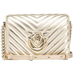 Pinko LOVE CLICK METAL Borsa mini in pelle metallizzata