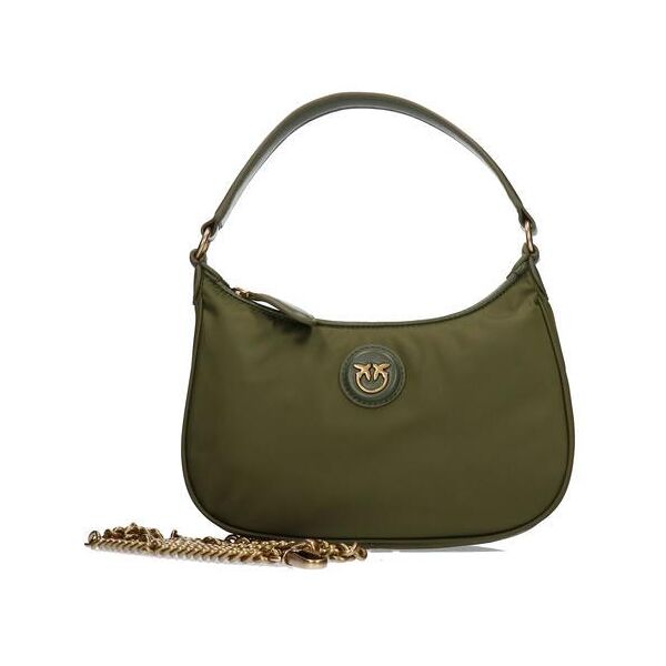 pinko half moon borsa a spalla in nylon con tracolla