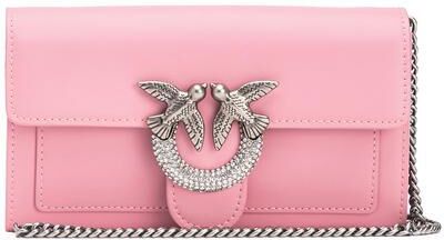 Pinko LOVE ONE Portafoglio pochette in pelle con strass