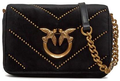 Pinko LOVE CLICK Borsa mini in velluto con borchie