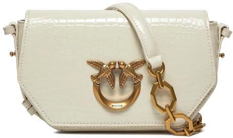 Pinko LOVE CLICK EXAGON Borsa tracolla in pelle lucida st cocco