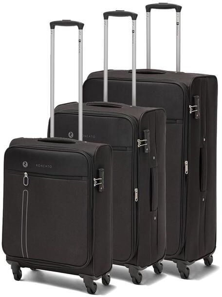 roncato one way set 3 trolley bagaglio a mano, medio e grande espandibili