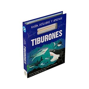 Libro interactivo raspa y descubre: Tiburones, Libro para colorear animales del mar para niños