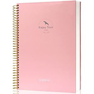 FLYING EAGLE Cuaderno de espiral de tapa dura de 8.5 x 11 pulgadas, cuaderno grande en espiral, 210 páginas, cuaderno con rayas universitarias, cuaderno de composición, cuaderno de trabajo para suministros escolares de oficina, color rosa