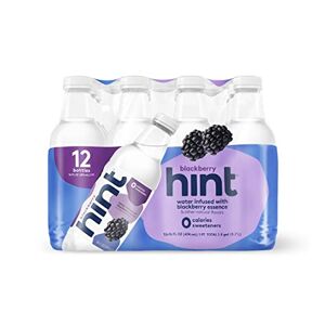 Hint Water Blackberry, (Paquete de 12) botellas de 16 onzas, agua pura impregnada con mora, azúcar cero, cero calorías, cero edulcorantes, cero conservantes, cero sabores artificiales