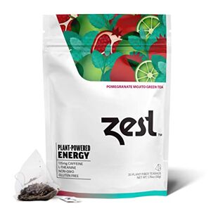 ZEST TEA té energético, mezcla de cafeína alta natural y saludable sustituto de café negro, perfume para Keto, 135-150 mg de cafeína por porción