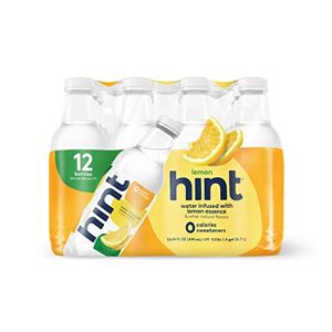 Hint Water Lemon (Paquete de 12) botellas de 16 onzas de agua pura impregnada con limón cero azúcar cero calorías cero edulcorantes cero conservantes cero sabores artificiales cero