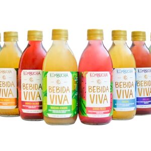 Bebida Viva Kombucha 30 pack (377 ml c/u) Sabores mixtos, bebida probiótica