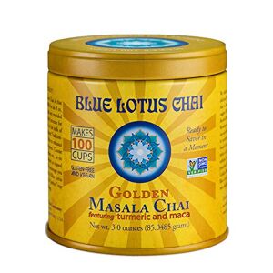 Lotus – dorado Masala Chai – hace 100 tazas – 3 onzas masala picada Chai polvo con especias orgánicas – Té indio instantáneo sin empinar – sin gluten 3 oz