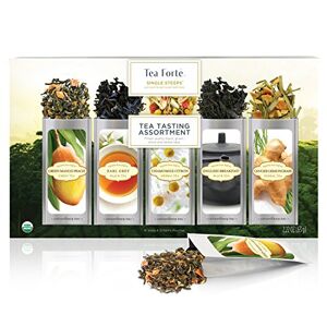 Tea Forte Caja de té de hojas sueltas con 15 bolsas individuales