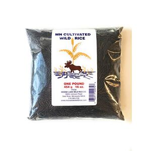 Moose Lake Wild Rice Arroz salvaje de Alce Lake – Arroz negro silvestre cultivado de Minnesota con recetas – Arroz silvestre cosechado a mano – 16 onzas