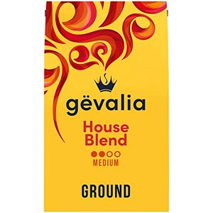 GEVALIA House Blend Café molido 100% arábica tostado medio, para un estilo de vida keto y bajo en carbohidratos, (bolsa de 20 onzas)