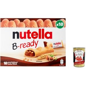 Nutella Ferrero: " B-ready " una oblea crujiente de pan en forma de mini baguette rellena con una crema  10 piezas de 7,76 oz (220 g) paquete de 2