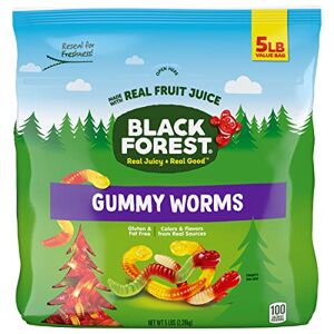 Black Forest Gummy Worms Candy, bolsa de caramelos resellable a granel de 5 libras