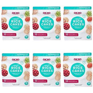 OKKO Rice Cakes Galletas de Arroz Integral (140 gramos) 23 kcal por Rice Cake Sin Gluten, sin conservadores, sin grasas 12 Paquetes por envío